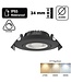 Einbau-LED-Spot 5/7 W Luxus, 475/665 Lumen, CCT (2700 K/3000 K/4000 K), schwenkbar, IP65, dimmbar, schwarze Leuchte, Lochgröße 70 mm, 3 Jahre Garantie