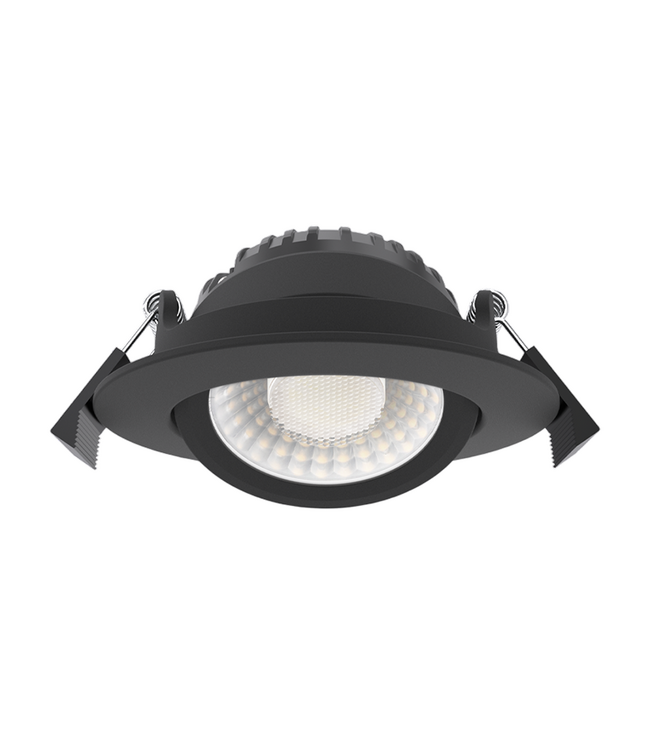 Inbouw LED Spot 5/7w Luxe, 475/665 Lumen, CCT (2700K/3000K/4000K), Kantelbaar, IP65, Dimbaar, Zwart Armatuur, Gatmaat 70mm, 3 Jaar Garantie