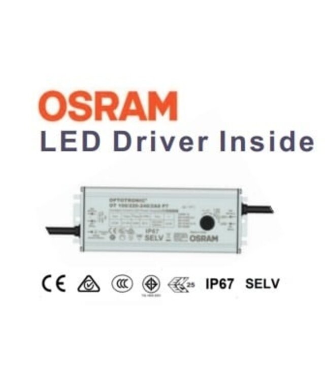 Premium-LED-Straßenbeleuchtung 150 W, 25500 Lm (170 lm/W), 4000 K neutralweiß, Osram LED-Treiber, IP66, IK10, 3 Jahre Garantie