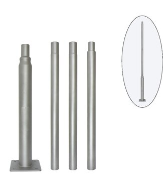 4 Meter Lichtmast / Lantaarnpaal - GRIJS -  Max. tot 5 Meter verlengen