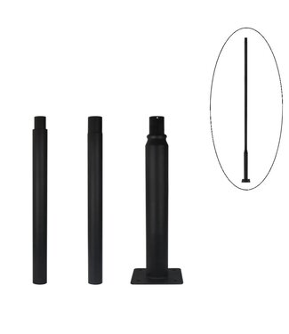3 Meter Lichtmast / Lantaarnpaal - ZWART -  Max. tot 5 Meter verlengen