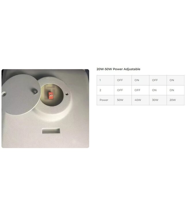 PRO LED-Straßenbeleuchtung 20 W/30 W/40 W/50 W (Powerswitch), 3000–7500 lm (150 lm/W), IP66, IK08, 5 Jahre Garantie