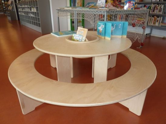 kids table for a play corner in a library