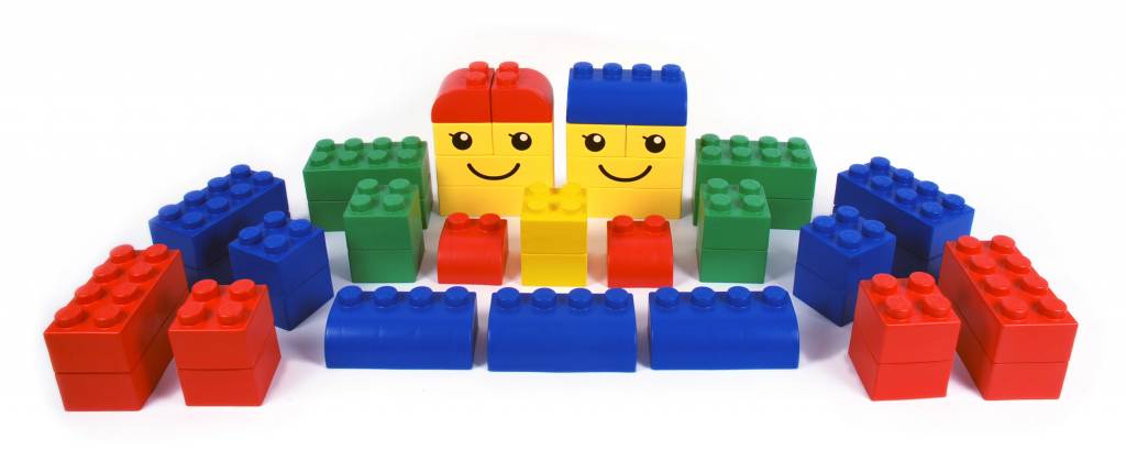 Plastic blokken Prachtige grote kunststof bouwblokken set Kinderspel ®
