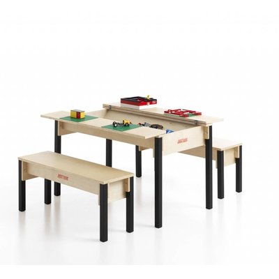 Toy Storage Table with 2 benches