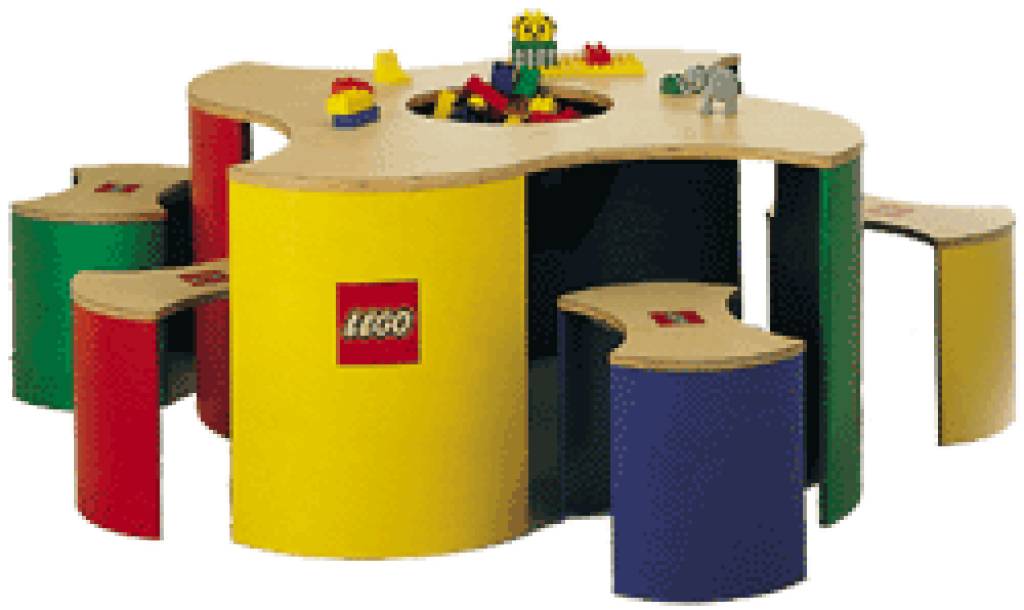 lego table with net in the middle