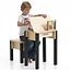 JunkTrunk Pupitre écolier en bois pour enfant avec tabouret