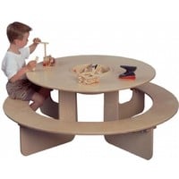  Table de jeux ronde en bois