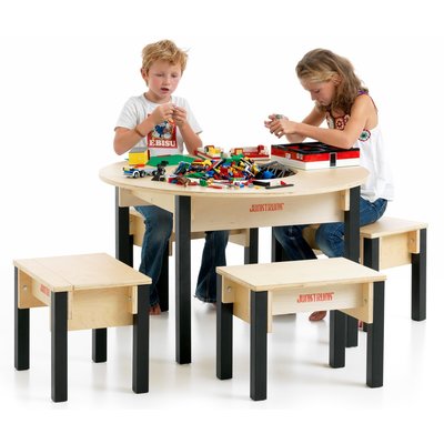 round lego table with chairs