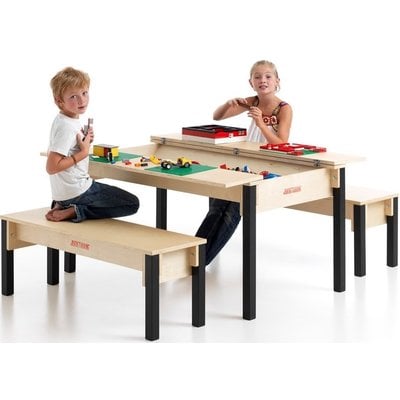 Lego Table extra large with storage and 2 belonging banks - KinderSpell ®