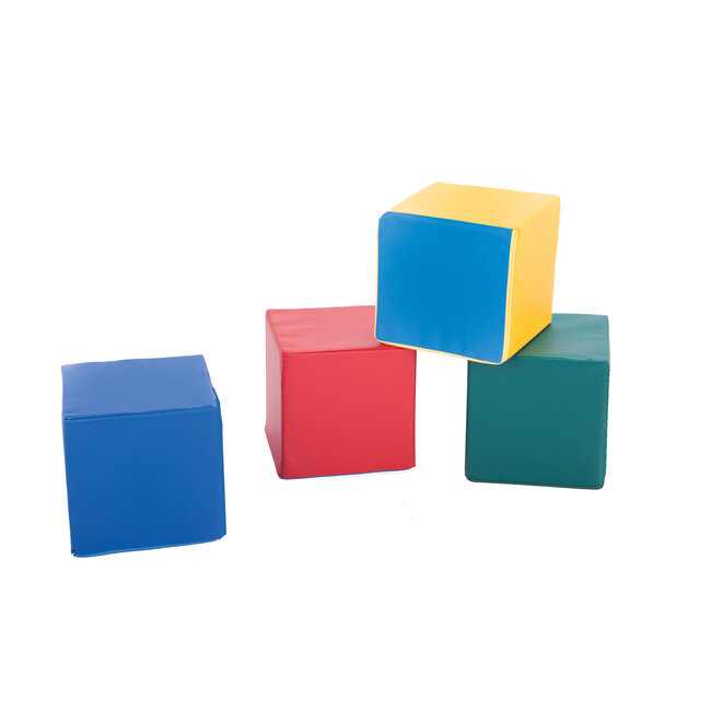 Kinderpoefjes voor speelhoek - Set van 4 foam hockers