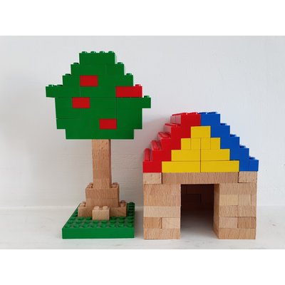 Houten bouwblokken Fabbrix type Lego