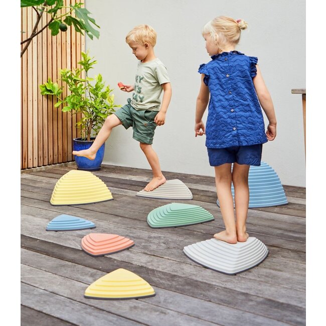 Gonge Balanciersteine für Kinder - Stapelsteine 9 Stück Nordic Pastell (oder 11 St. Bunt)