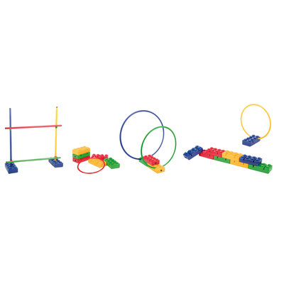 Gross motor kit with agility hoops and hurdles