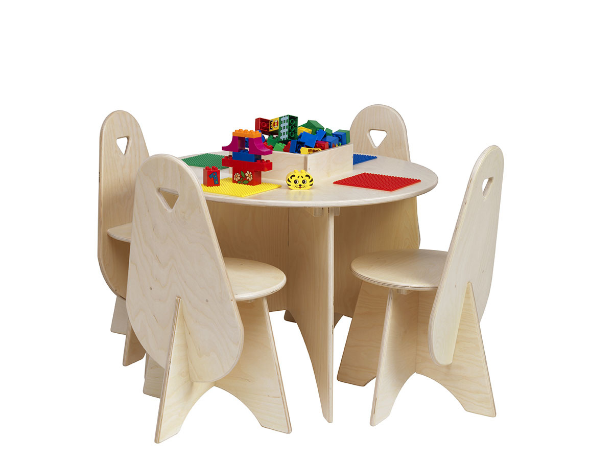 Tisch für Lego mit 4 Stühlen, Aufbewahrungsfach und DUPLO