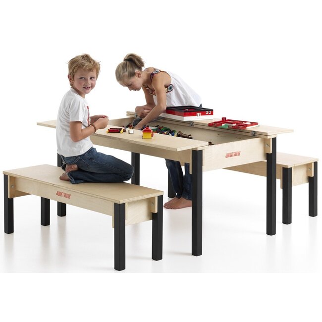 JunkTrunk Toy Storage Activity Table with 2 Benches for Children