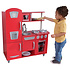 Cuisine en bois rouge vintage pour enfants