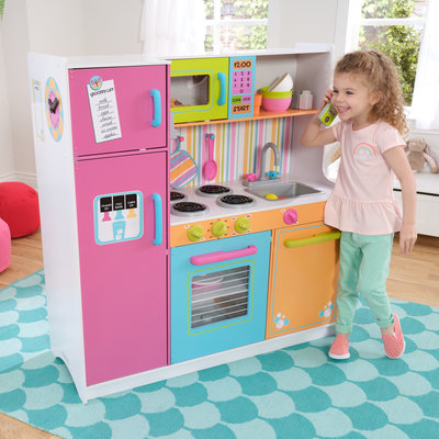 Big modern play kitchen set multi colour