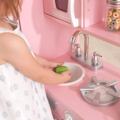 Kinderkeuken roze - vintage retro  keukentje voor kinderen (ook in rood en wit)