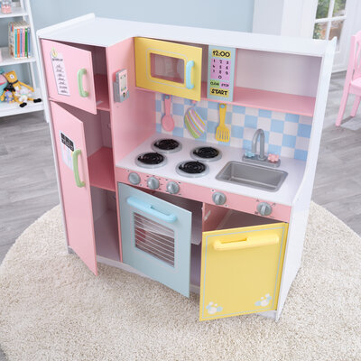 Big modern play kitchen set multi colour