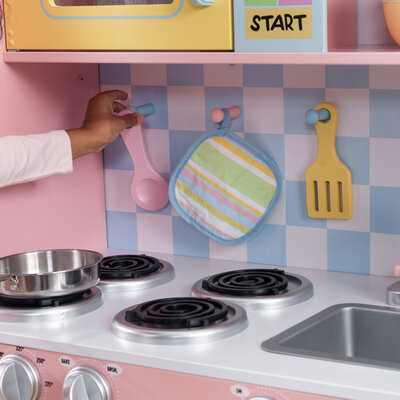 Big modern play kitchen set multi colour