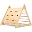 Pikler Klimdriehoek Montessori van hout met klimnet, klimwand en klimrek