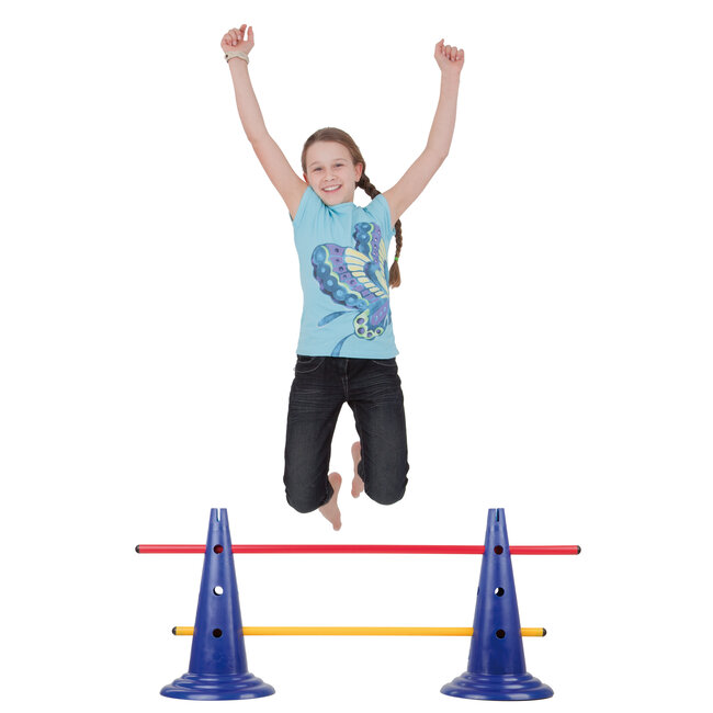 Obstacle course set with cones, hurdles and hoops - 12 pcs