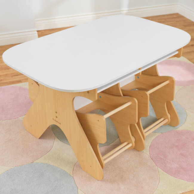 Kidkraft Table scandinave enfant avec 4 chaises en bois - blanche