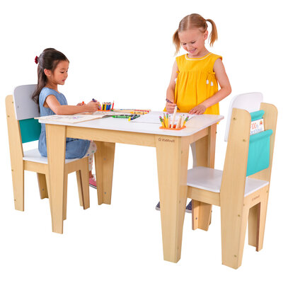 Childrens actvity table and chairs white for playroom and play corner