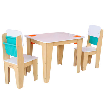 Childrens actvity table and chairs white for playroom and play corner