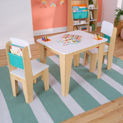 Childrens actvity table and chairs white for playroom and play corner