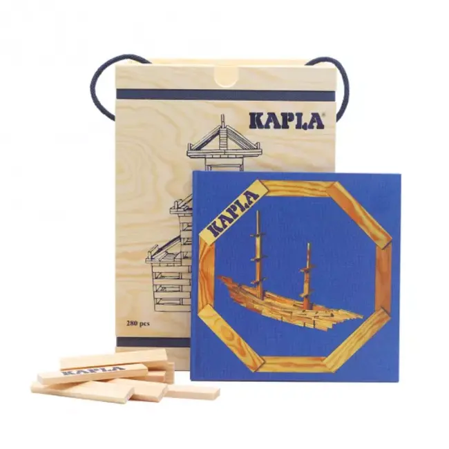 Kapla KAPLA Holzbaukasten mit 280 Holzplättchen und Holzkiste