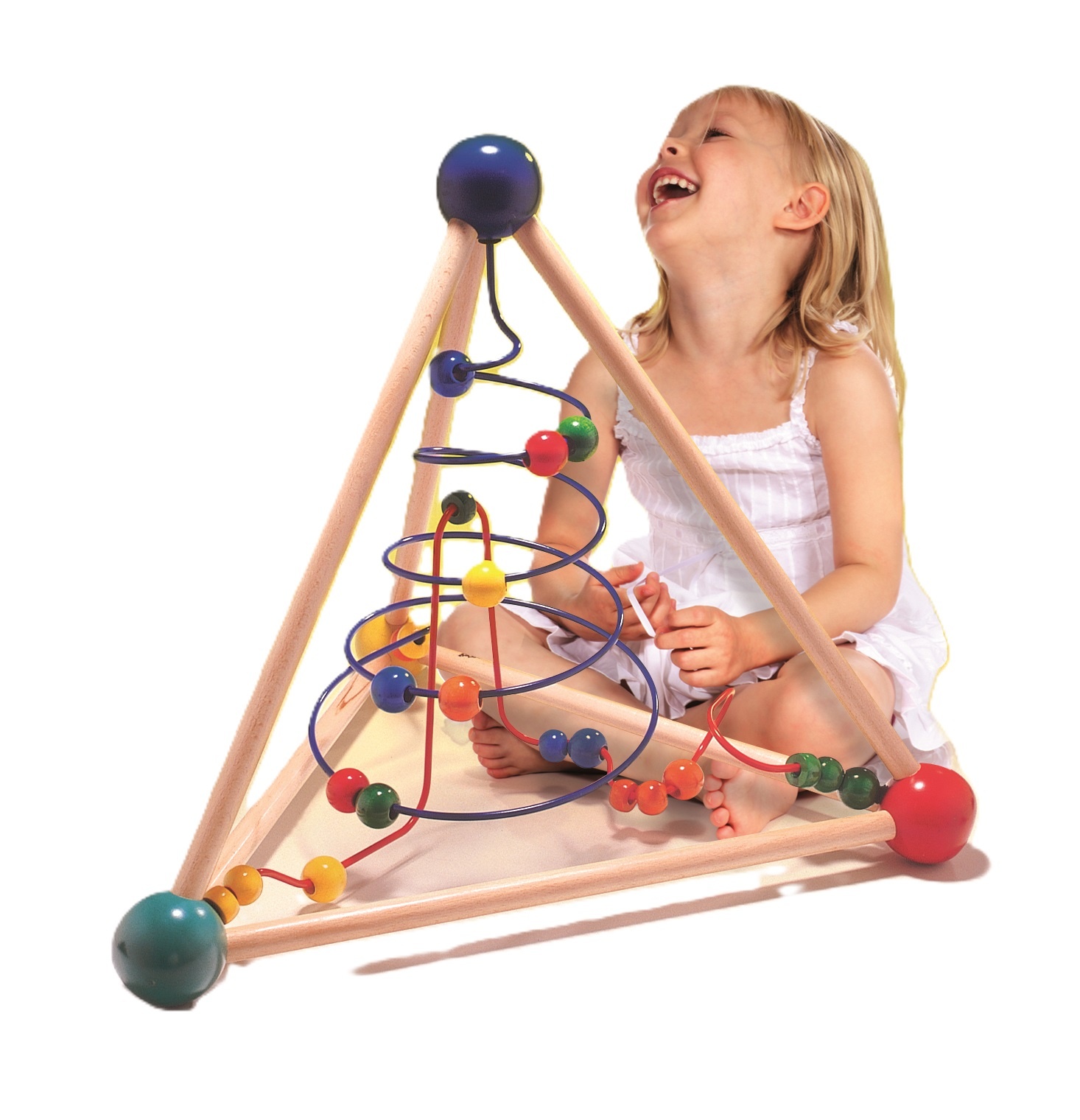 Large wooden bead and wire toy with loopings KinderSpell ®
