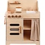Small wooden play kitchen for children  -  with wooden cooking toys