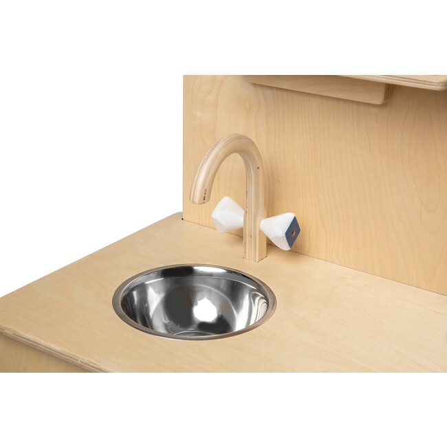 Large wooden play kitchen for children