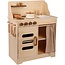 Small wooden play kitchen for children  -  with wooden cooking toys