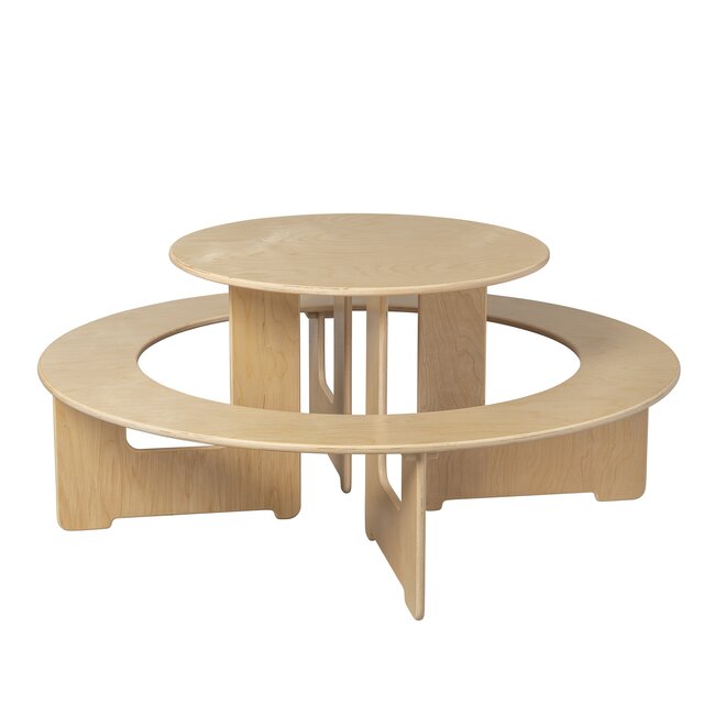 Runder Kindertisch Holz für 4 Kinder