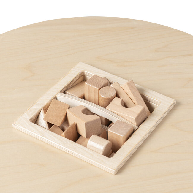 Table ronde pour Lego en bois avec banc intégré