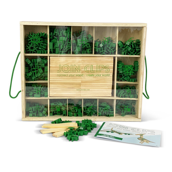 JOIN CLIPS Verbinder für Kapla Steine - 400 Clips und 80 Holzplättchen