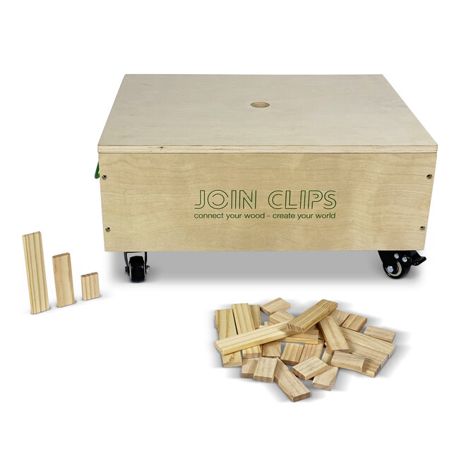 JOIN CLIPS jeu de planchettes en bois 500 pcs avec coffret en bois