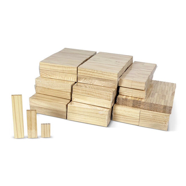 JOIN CLIPS Wooden building planks 500 pcs in wooden storage box with lid
