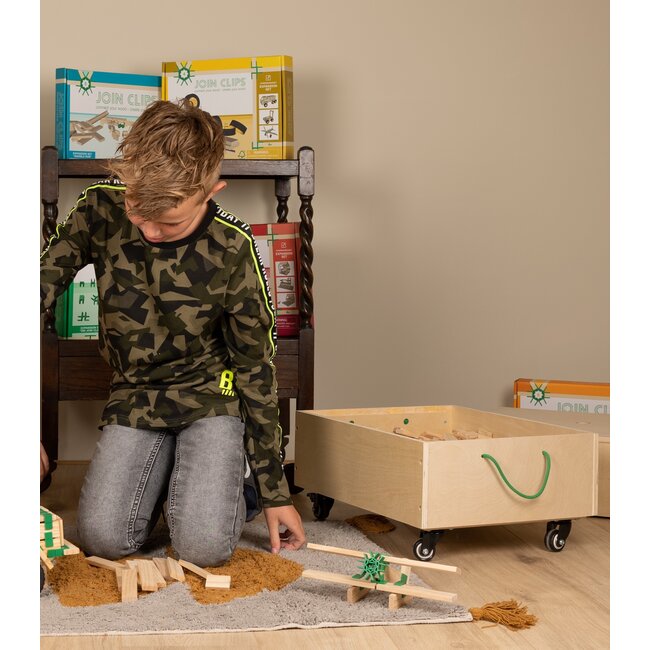 JOIN CLIPS jeu de planchettes en bois 500 pcs avec coffret en bois