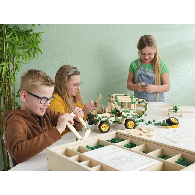 JOIN CLIPS Masterset 3-in-1 in houten kisten stapelbaar