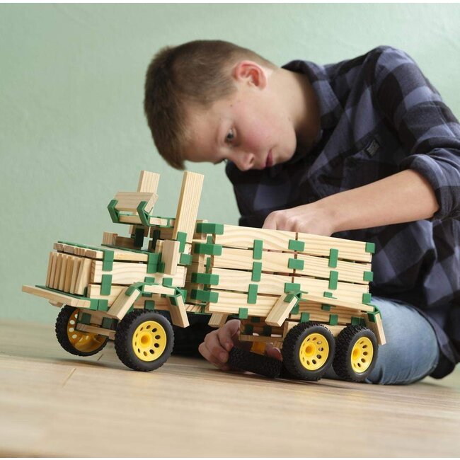 JOIN CLIPS Wooden building planks 500 pcs in wooden storage box with lid