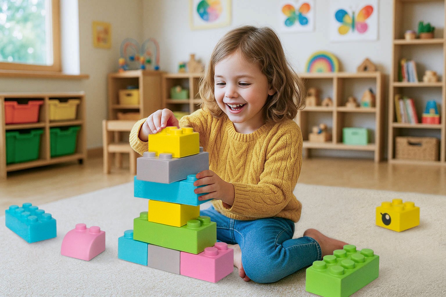 Grote Lego blokken verbouwbaar met de mega LEGO® Soft blokken xxl - voor binnen en buiten