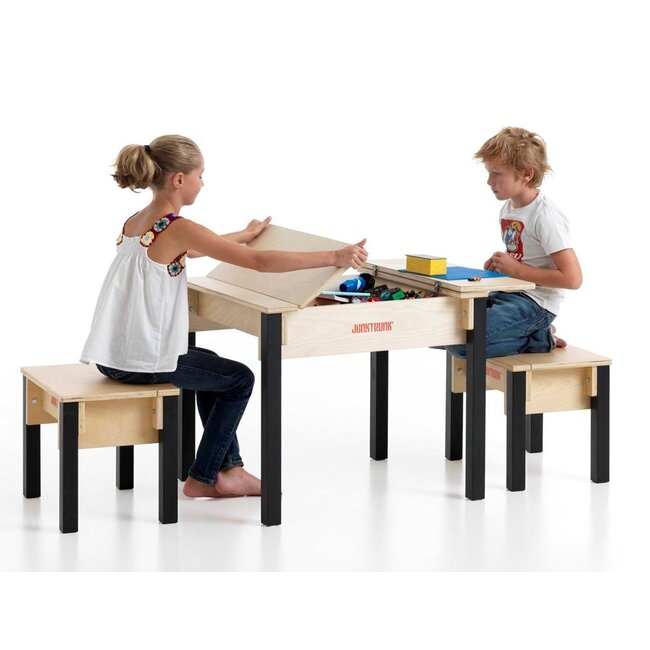 Tafel voor Lego met opbergruimte en 2 hockers
