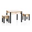 JunkTrunk kindertafel met 2 hockers - speeltafel industrieel
