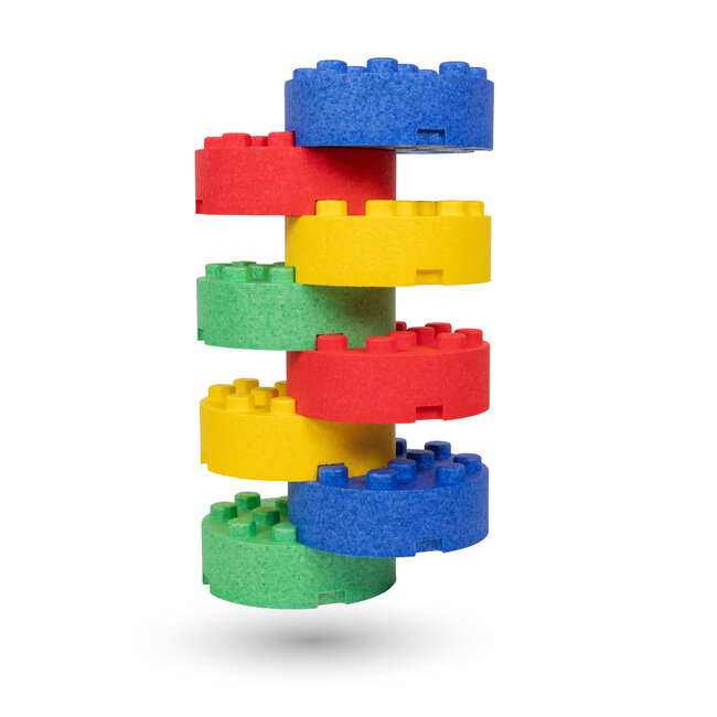 MODO grote bouwblokken foam ronde stenen - 8 stuks