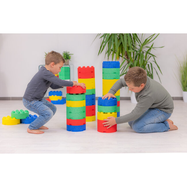MODO grote bouwblokken foam ronde stenen - 8 stuks