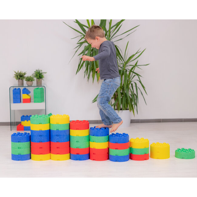 MODO grote bouwblokken foam ronde stenen - 8 stuks